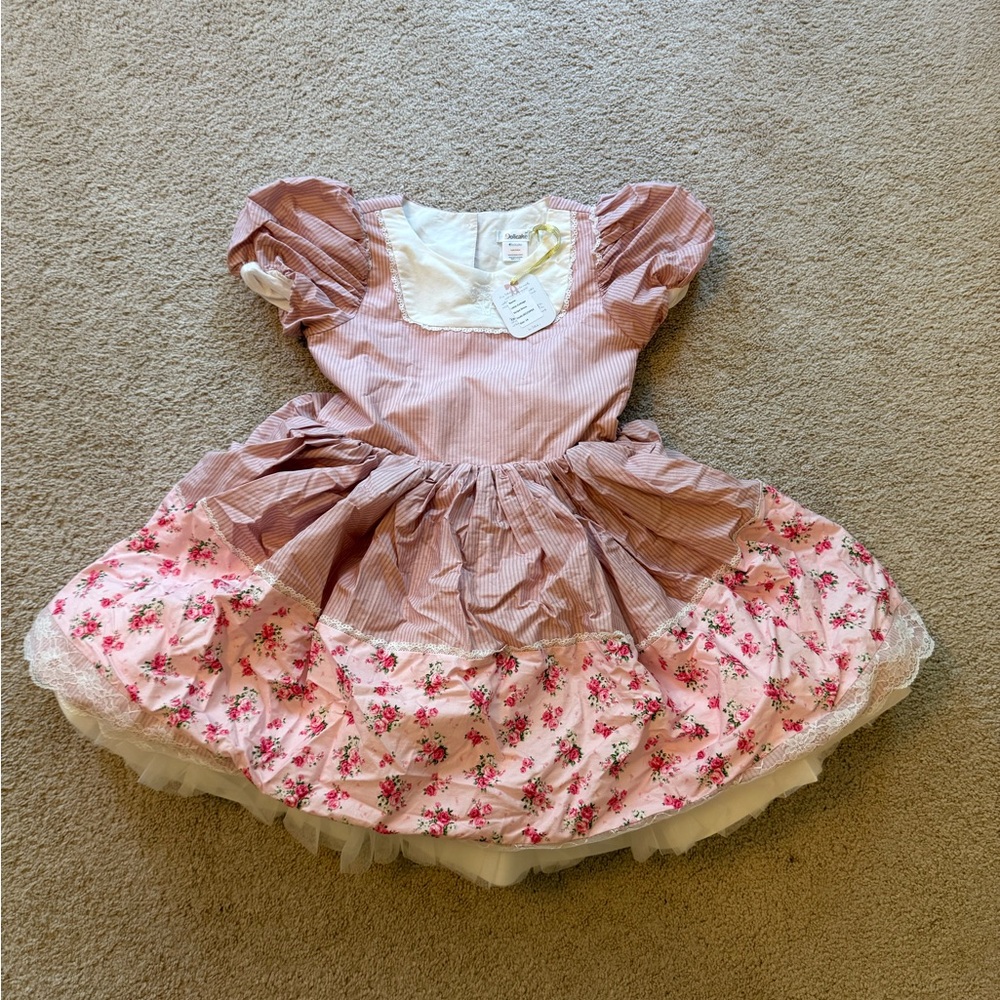Dollcake Pink and White Dance Dress with Floral Tutu BNWT